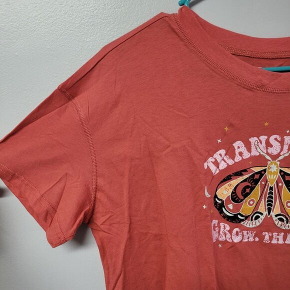 Joyspun Moth Grow Tee Shirt Cropped Soft Womens Small Short Sleeve Transform - Picture 5 of 6